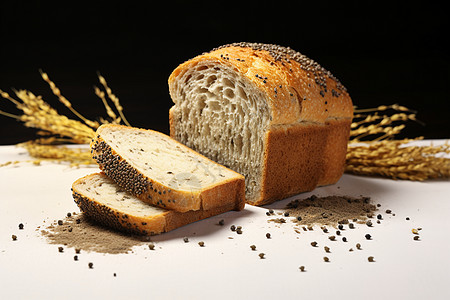 健康饮食的小麦面包背景图片