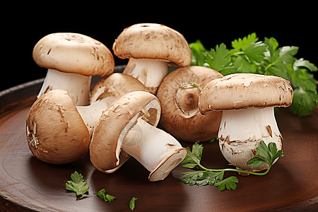 烹饪美食的蘑菇食材背景图片