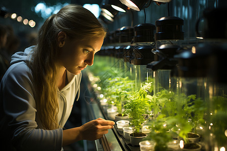 农业植物学实验室的技术人员图片