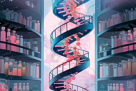 生物遗传学研究的艺术插图图片