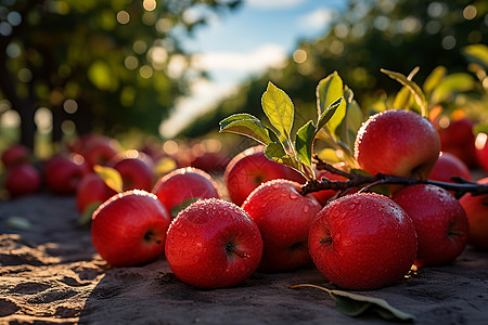 丰收的苹果果园图片