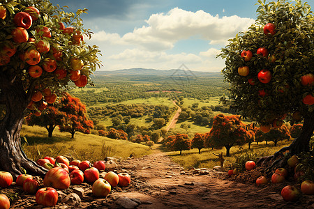 硕果累累的农业苹果农场图片