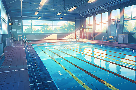 室内游泳的游泳馆背景图片