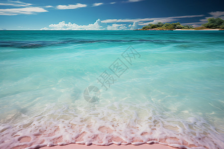 碧海蓝天的度假海滩景观图片