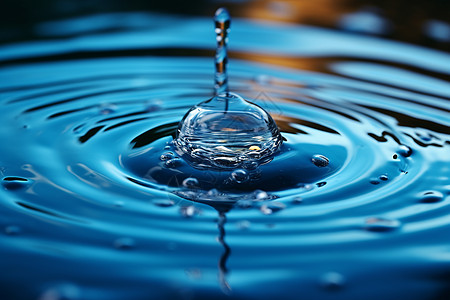 水滴水纹水蓝色的水纹背景