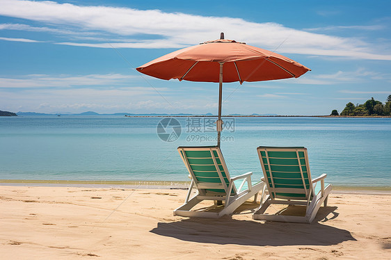 夏季度假海滩的美丽景观图片