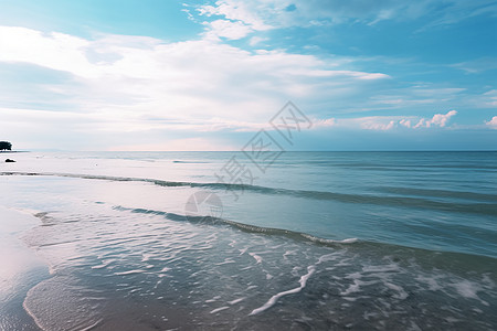 海波荡漾的海滩景观背景图片