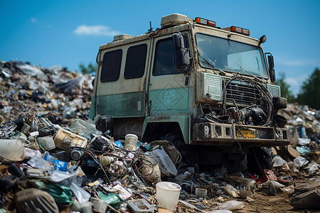 废弃回收的垃圾站背景图片