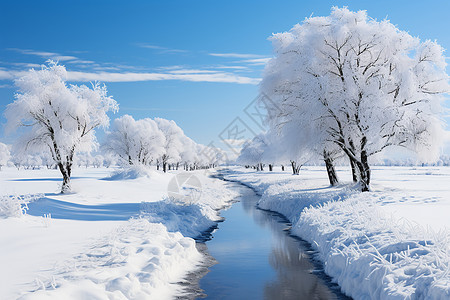 寒冷的冬季道路背景图片