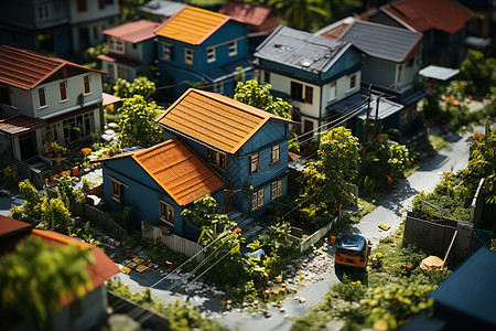 城市的模型房屋背景图片