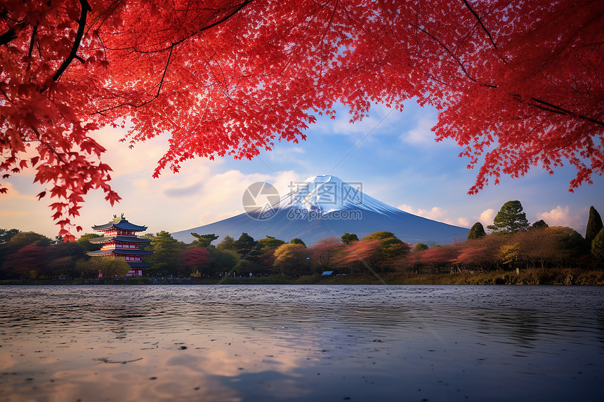 壮观美丽的富士山景观图片