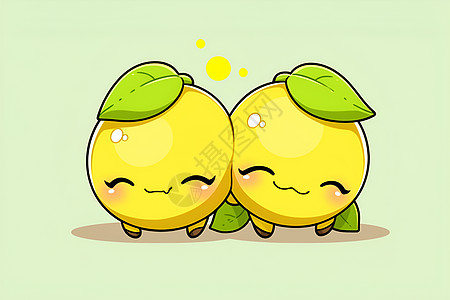 柠檬上的可爱笑脸图片