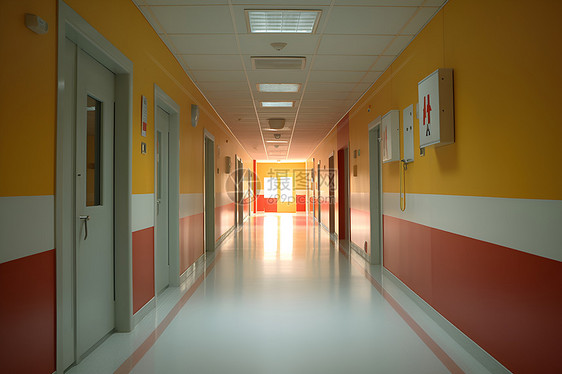 现代医院的长廊图片