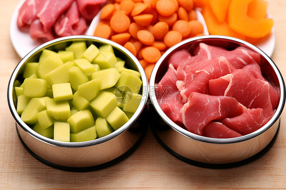 碗中的肉和蔬菜图片