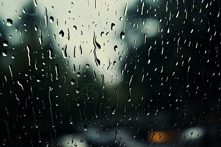 雨中迷离的窗户图片