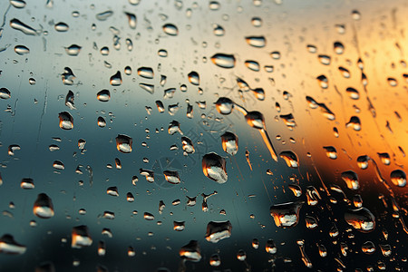 雨滴与模糊的背景图片