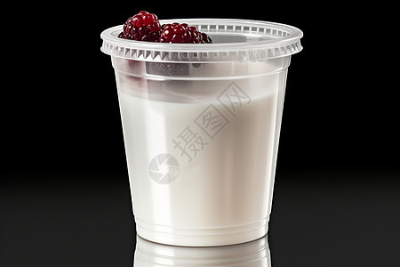 塑料杯子里的牛奶背景图片