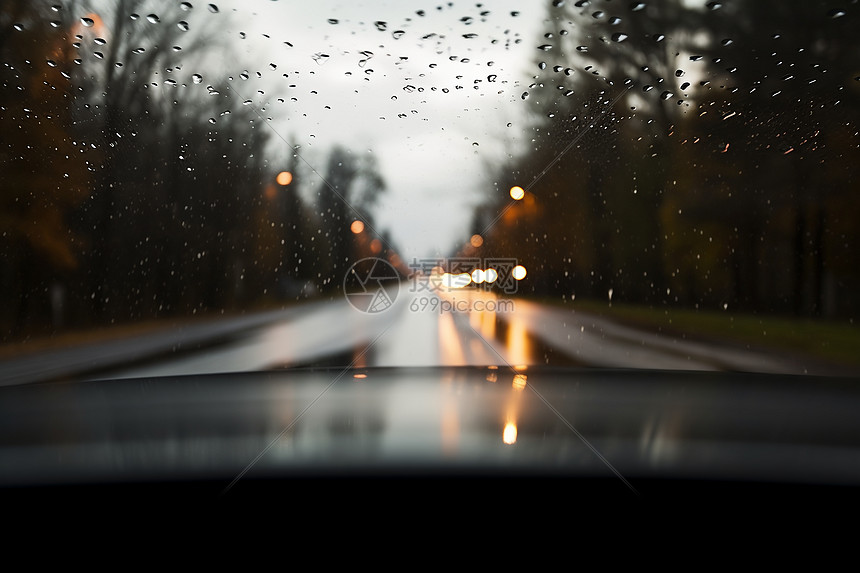 夜晚道路上的汽车图片