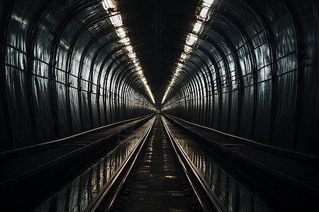 夜幕下的暗隧道图片