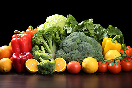 多种类的水果蔬菜背景图片