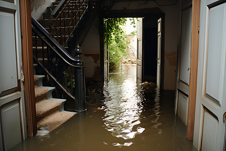 水流漫进住房图片