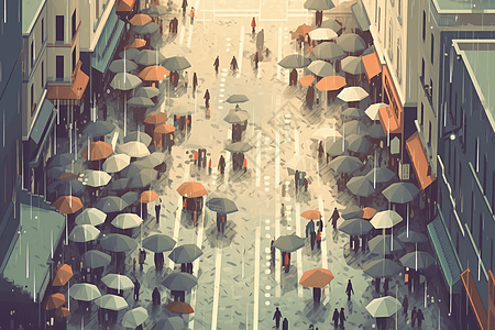 雨天的城市图片