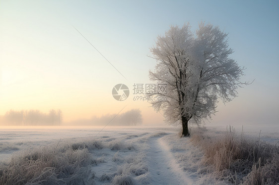 冰雪覆盖的荒野图片