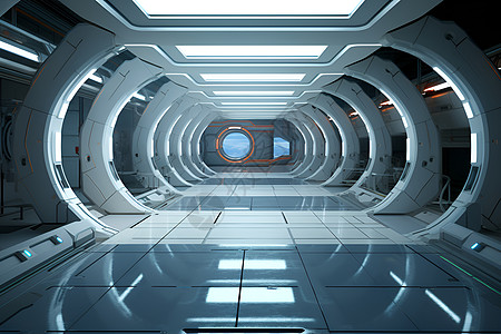 宇宙飞船上的回廊图片