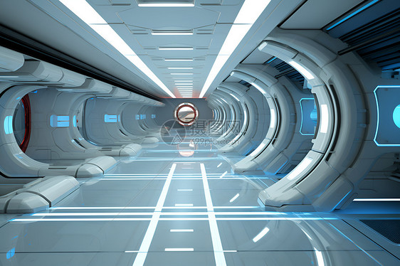 未来科技建筑走廊图片