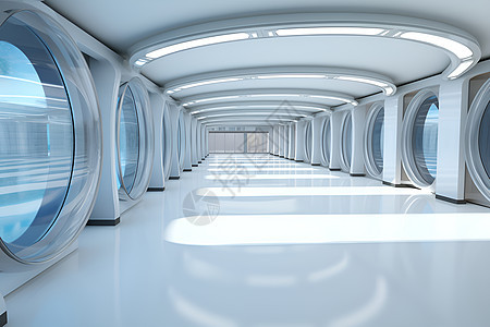 科学实验室中的未来回廊背景图片