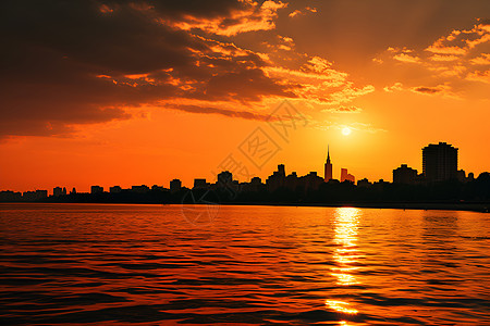 日落下的城市图片