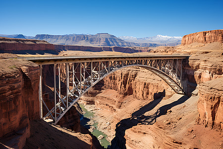 峡谷里的钢铁桥图片