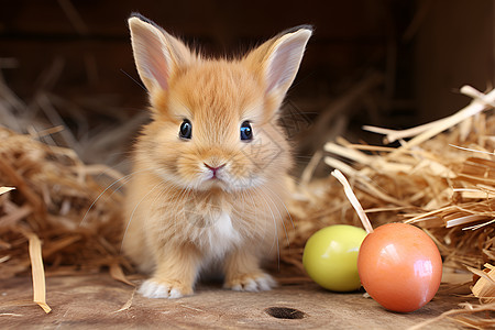 小兔子与彩蛋背景图片