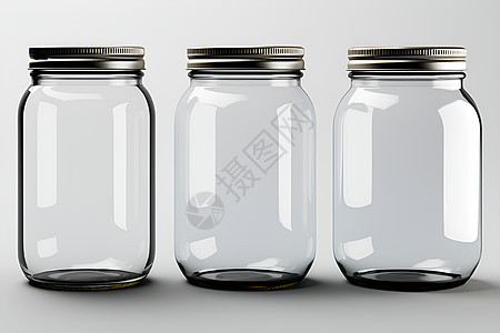三个玻璃罐子背景图片