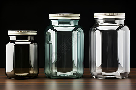 透明的玻璃罐子背景图片