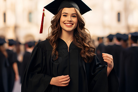 微笑的女毕业生图片