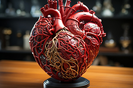红色心脏雕塑图片