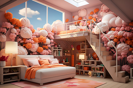 童话世界的温馨卧室图片