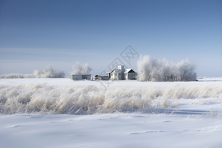 冰雪纯美乡间风景图片