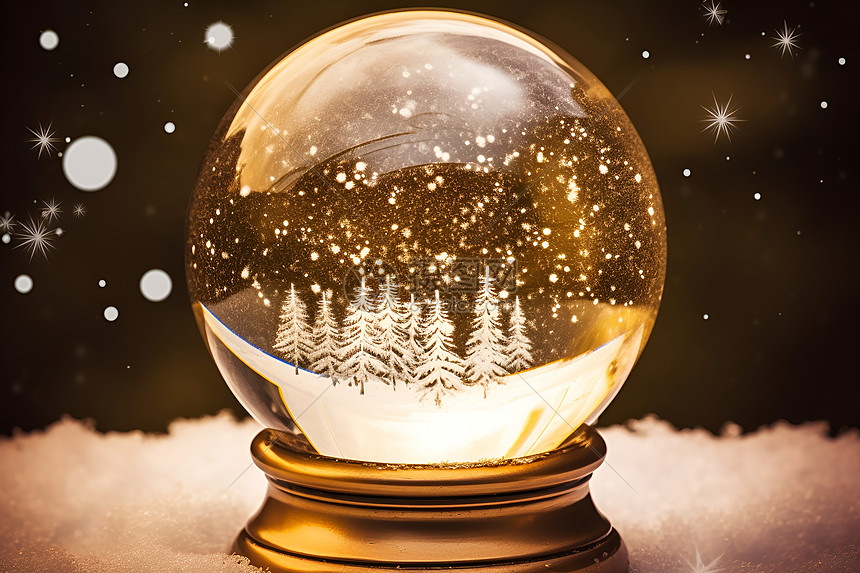 冬日的玻璃球世界图片