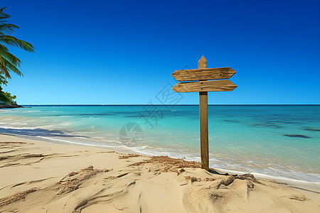 海滩木牌背景图片