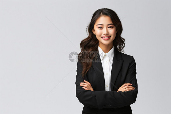 自信微笑的女企业家图片