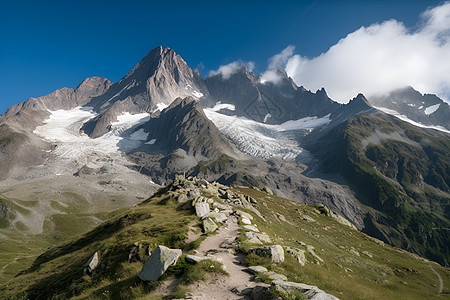 壮丽美丽的山脉风景背景图片