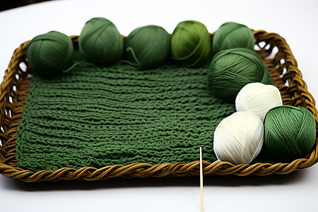 毛线编织篮子背景图片