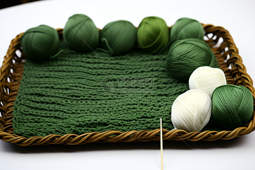 毛线编织篮子图片