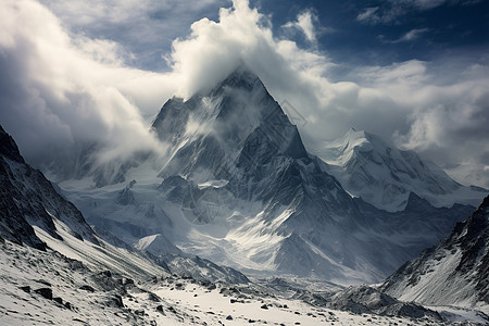 冬季的雪山图片