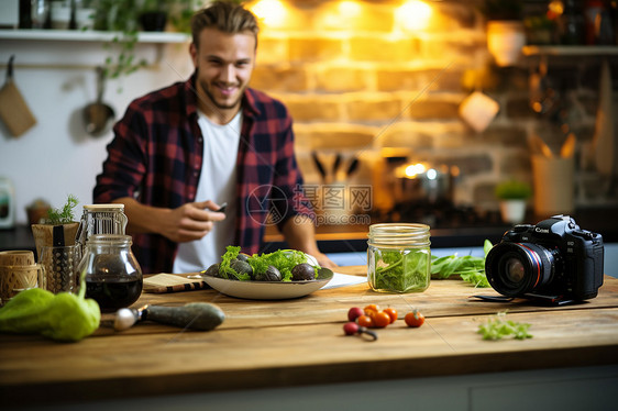 厨房烹饪的男人图片