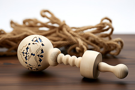 手工制作的经典木质玩具背景图片
