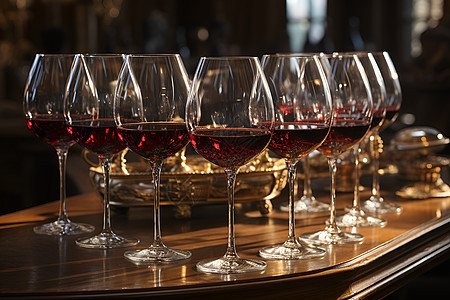 玻璃杯子里的红酒酒水背景图片