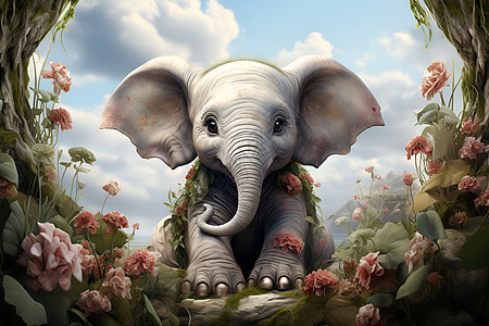 可爱的大象幼崽图片